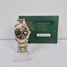 Thumbnail von Rolex Datejust 36 Ouro Rosé & Aço Chocolate Dial Automático Completo