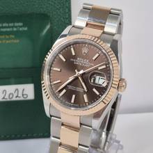 Thumbnail von Rolex Datejust 36 Ouro Rosé & Aço Chocolate Dial Automático Completo