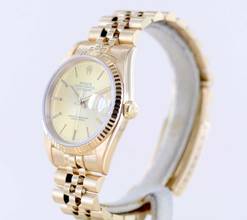 Thumbnail von Rolex Datejust 36 16238 Jubile Fluted Bezel Champager Dial 18K Gold Papers rar