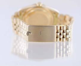 Thumbnail von Rolex Datejust 36 16238 Jubile Fluted Bezel Champager Dial 18K Gold Papers rar