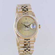 Thumbnail von Rolex Datejust 36 16238 Jubile Fluted Bezel Champager Dial 18K Gold Papers rar