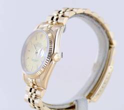 Thumbnail von Rolex Datejust 36 16238 Jubile Fluted Bezel Champager Dial 18K Gold Papers rar