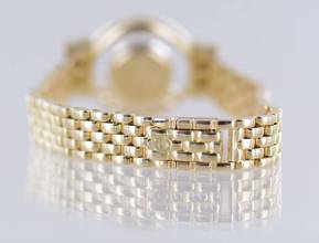 Thumbnail von Chopard Happy Diamonds Diamonds18K Gold Lady Goldband Baguette Luxus Top B+P