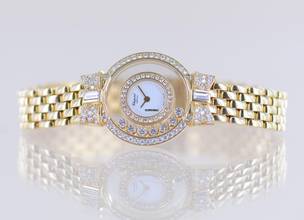 Thumbnail von Chopard Happy Diamonds Diamonds18K Gold Lady Goldband Baguette Luxus Top B+P