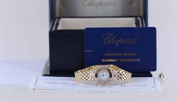 Thumbnail von Chopard Happy Diamonds Diamonds18K Gold Lady Goldband Baguette Luxus Top B+P