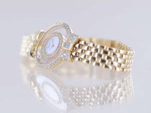 Thumbnail von Chopard Happy Diamonds Diamonds18K Gold Lady Goldband Baguette Luxus Top B+P