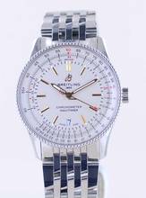 Thumbnail von Breitling Navitimer Automatic 41 Silver Date Chronometer Stahlband Faltschließe Top B+P