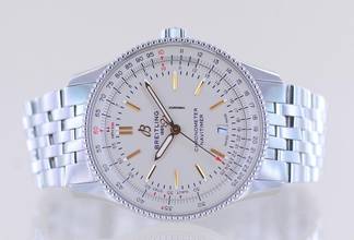Thumbnail von Breitling Navitimer Automatic 41 Silver Date Chronometer Stahlband Faltschließe Top B+P