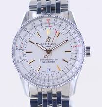 Thumbnail von Breitling Navitimer Otomatik 41 Gümüş Tarih Kronometre Çelik kayış Katlanır toka En iyi B+P
