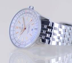 Thumbnail von Breitling Navitimer Automatic 41 Silver Date Chronometer Stahlband Faltschließe Top B+P