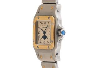 Thumbnail von Cartier Santos Galbée PM kleines Modell Mondphase Ref.119902 1993 Full Set sehr gut Vintage Santos PM kleines Modell Mondphase