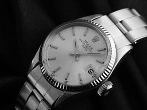 Thumbnail von Rolex Oyster Perpetual Lady Date open 6/9 Ref.6516 1967 original Box sehr gut Vintage Oyster Perpetual Date Stahl 18kt Weißgold open 6/9