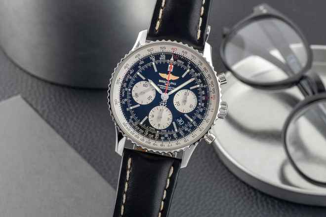  Breitling Navitimer 01 Automatik Edelstahl Chronograph Ref. AB0120 Klassiker 