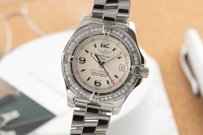  Breitling Colt Oceane 33 Chronometer Edelstahl Damenuhr Ref A77380 Papiere 2008 