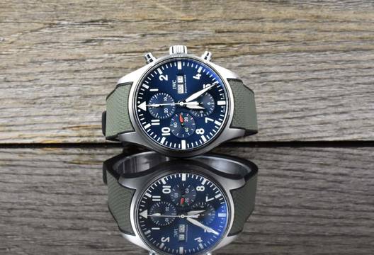  IWC Fliegeruhr Chronograph Pilot Chronograph Le Petit Prince IW377714 Blue Dial - Rubber B 