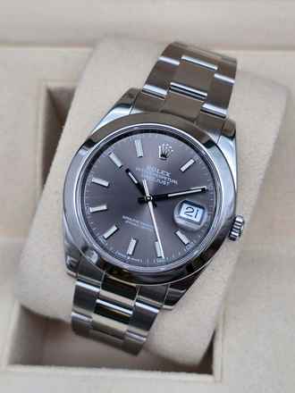  Rolex Datejust 41 41mm 126300 Rhodium/Slate Oyster Bracelet Very Good Full Set 8-2021 