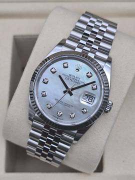 Rolex Datejust 36 36mm 126234 Mother of Pearl Diamond Dial - Jubilee Like New Condition Full Set 1/2026
