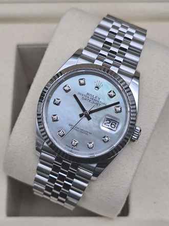  Rolex Datejust 36 36mm 126234 Mother of Pearl Diamond Dial - Jubilee Like New Condition Full Set 1/2026 