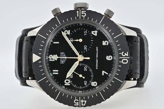 Heuer Bund Bundeswehr Chronograph 1551SGSZ Sternzeit reguliert Versorgungsnummer NOS Set