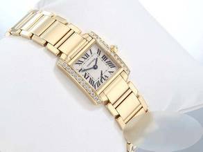 Thumbnail von Cartier Tank Française Gelbgold 750 Diamanten We1001r8 Gold Damen
