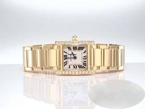 Thumbnail von Cartier Tank Française Gelbgold 750 Diamanten We1001r8 Gold Damen