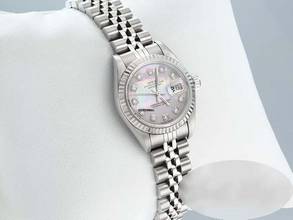 Thumbnail von Rolex Lady-Datejust Edelstahl Weissgold 750 2002 Perlmutt Diamanten Automatik
