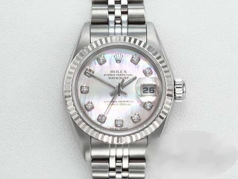 Rolex Lady-Datejust Edelstahl Weissgold 750 2002 Perlmutt Diamanten Automatik