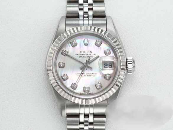  Rolex Lady-Datejust Edelstahl Weissgold 750 2002 Perlmutt Diamanten Automatik 