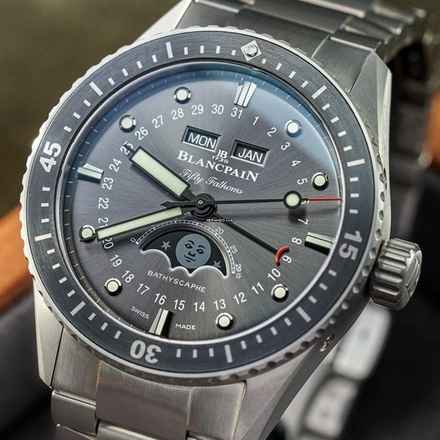  Blancpain Fifty Fathoms Bathyscaphe Quantième Complet Phases NEW FULL SET 