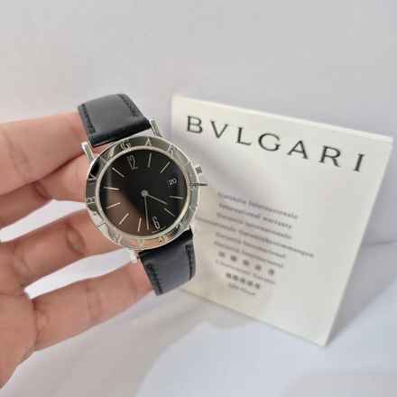 Bulgari Bulgari BB33 Edelstahl Schwarzes Armband 33mm Quarz Komplett