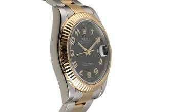 Thumbnail von Rolex Datejust II Black Arabic Dial Stahl / Gold Automatik Herrenuhr Ref 116333 Box