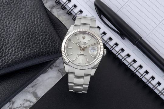  Rolex Datejust 41 Silver Dial Stahl / Weissgold Automatik Herren Ref. 126334 Box 