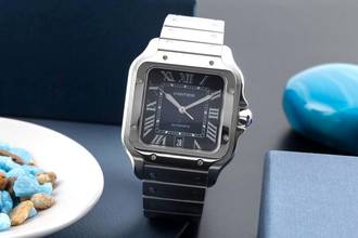 Thumbnail von Cartier Santos Steel Automatic Men's Watch Medium WSSA0013 B&P 2020
