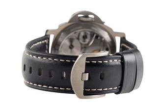 Thumbnail von Panerai Luminor Base Titan Tabacco Dial Handaufzug Herrenuhr PAM00116 B&P 2002