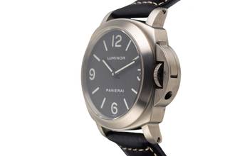 Thumbnail von Panerai Luminor Base Titan Tabacco Dial Handaufzug Herrenuhr PAM00116 B&P 2002