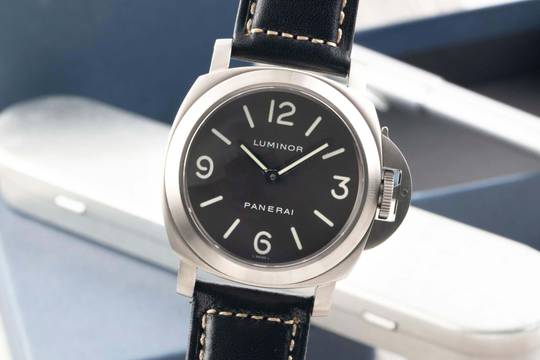 Panerai Luminor Base Titan Tabacco Dial Handaufzug Herrenuhr PAM00116 B&P 2002