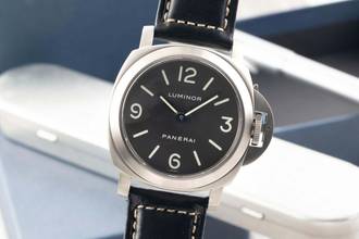 Thumbnail von Panerai Luminor Base Titan Tabacco Dial Handaufzug Herrenuhr PAM00116 B&P 2002