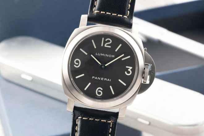  Panerai Luminor Base Titan Tabacco Dial Handaufzug Herrenuhr PAM00116 B&P 2002 