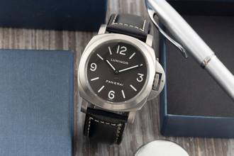 Thumbnail von Panerai Luminor Base Titan Tabacco Dial Handaufzug Herrenuhr PAM00116 B&P 2002