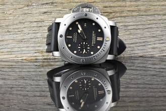 Thumbnail von Panerai Luminor Submersible 1950 3 Days Automatic Left-Hand Clous-de-Paris Dial - Titanium PAM00569 Full Set 2015