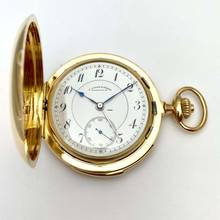 Thumbnail von A. Lange & Söhne A rare and fine gold hunting cased keyless lever watch with alarm Circa 1919 no. 62977