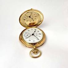 Thumbnail von A. Lange & Söhne A rare and fine gold hunting cased keyless lever watch with alarm Circa 1919 no. 62977