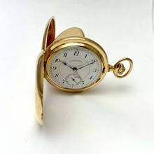 Thumbnail von A. Lange & Söhne A rare and fine gold hunting cased keyless lever watch with alarm Circa 1919 no. 62977