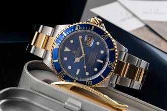 Thumbnail von Rolex Submariner Date Stahl / Gold Herrenuhr Blue Dial Ref. 16613 M-Serie