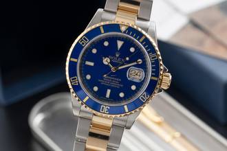 Thumbnail von Rolex Submariner Date Çelik / Altın Erkek Saat Mavi Kadran Ref. 16613 M-Serie