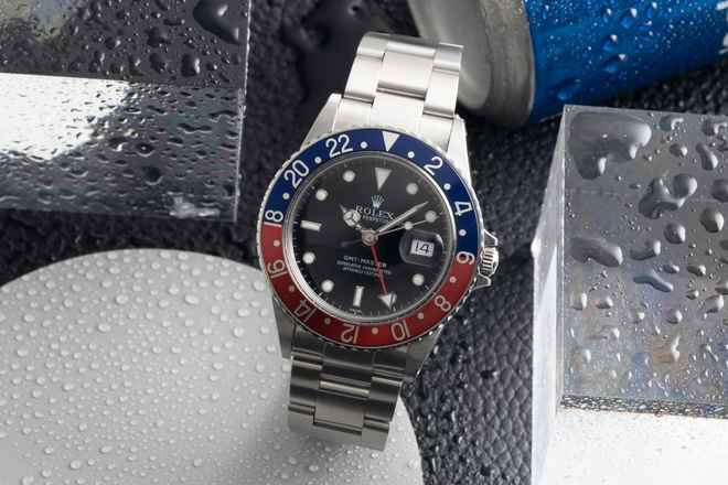  Rolex GMT-Master 'Pepsi' Edelstahl Automatik Herrenuhr Ref. 16750 Klassiker 