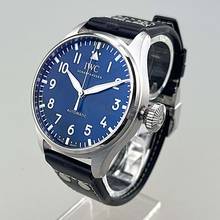 Thumbnail von IWC Große Fliegeruhr Big Pilot's Watch 43 EK 03/2022 Stahl ZB blau Lederband blau mit EasX-Change-System Full Set sehr gepflegter Originalzustand (nicht poliert)