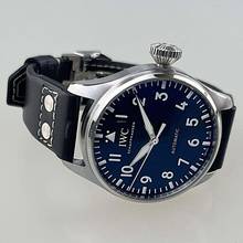 Thumbnail von IWC Große Fliegeruhr Big Pilot's Watch 43 EK 03/2022 Stahl ZB blau Lederband blau mit EasX-Change-System Full Set sehr gepflegter Originalzustand (nicht poliert)