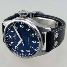Thumbnail von IWC Große Fliegeruhr Big Pilot's Watch 43 EK 03/2022 Stahl ZB blau Lederband blau mit EasX-Change-System Full Set sehr gepflegter Originalzustand (nicht poliert)