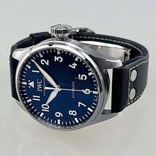 Thumbnail von IWC Große Fliegeruhr Big Pilot's Watch 43 EK 03/2022 Stahl ZB blau Lederband blau mit EasX-Change-System Full Set sehr gepflegter Originalzustand (nicht poliert)